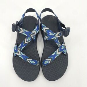 Chaco Z1 Classic Womens Sandals Blue Geometric Strappy Hiking Shoes 10
